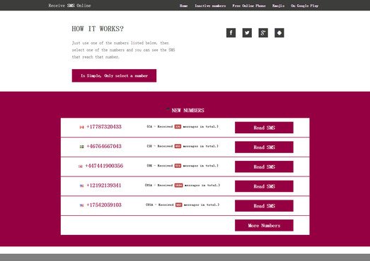 ReceiveSMS|在線手機短信接收工具 ReceiveSMS|在線手機短信接收工具